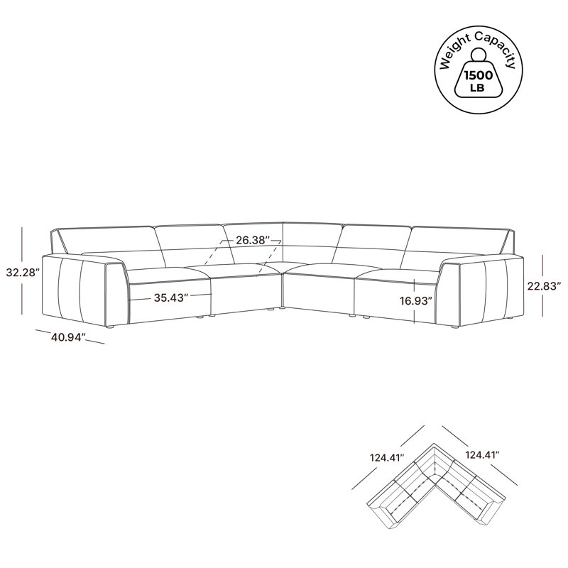 Latitude Run® Crossland Genuine Leather Sectional | Wayfair